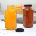 Accguan 12Oz Glass Bottles,Leak-Proof Vintage Water Bottles for Juicing,Hot Sauce,Kombucha,Ginger Jar,Potion,Oil,Milk Bottles,Whiskey,Portable