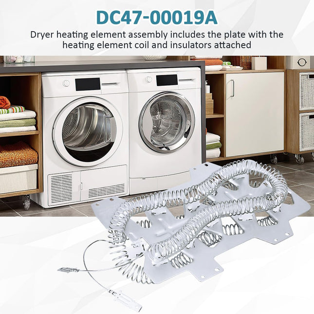 DC47-00019A Dryer Heating Element Replacement Parts for Samsung Dryer Replaces DV210AEW/XAA DV42H5000EW/A3 DV331AER/XAA-