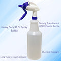 Spray Bottles Heavy Duty - 4 Pack 32 Oz, Empty Spray Bottles for Cleaning, Chemical Resistant HDPE, Industrial-Grade Spray Bottle with Heavy Duty