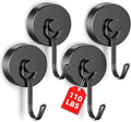 VNDUEEY 4 Pack 110LBS Magnetic Hooks Heavy Duty Neodymium Magnet Hooks for Hanging, Magnets with Hooks, Strong Swivel Magnetic Hooks for Fridge