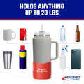 Master Magnetics Magnetic Cup Holder - Caddy for Bottles, Glasses, and Cans - Fits on Fridge, Lawnmower, Forklift, Cart, or Ladder - Heavy-Duty