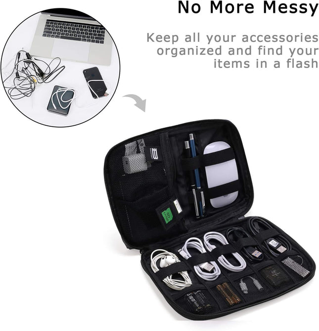 BAGSMART Electronics Organizer Travel Case, Small Cord Bag, Tech Organizer as Travel Accessories for Men Women, Cable Es