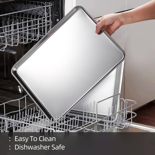 Baking Sheet with Cooling Rack Set of 6, 3 Premium Stainless Steel Cookie Sheets and 3 Wire Racks, Kitchen Nonstick Baking Pans Set Includes 3