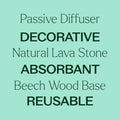 Plant Therapy Lava Rock Passive Diffuser for Essential Oils Great for Decorating at Home, Office or Car, and Gift-Giving