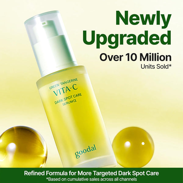 GOODAL Green Tangerine Vitamin C Serum - Advanced Version (2.02 Fl Oz (Pack of 2, Refill Included))