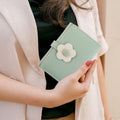 Lusofie Cute Wallet for Teen Girl PU Leather Trifold Small Wallet Cash Pocket Flowers Print Card Holder Coin Purse with ID Window for Girls Women