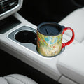 CEDAR HOME Coffee Ceramic Mug Porcelain Latte Tea Cup with Lid 17Oz. Enjoy Life