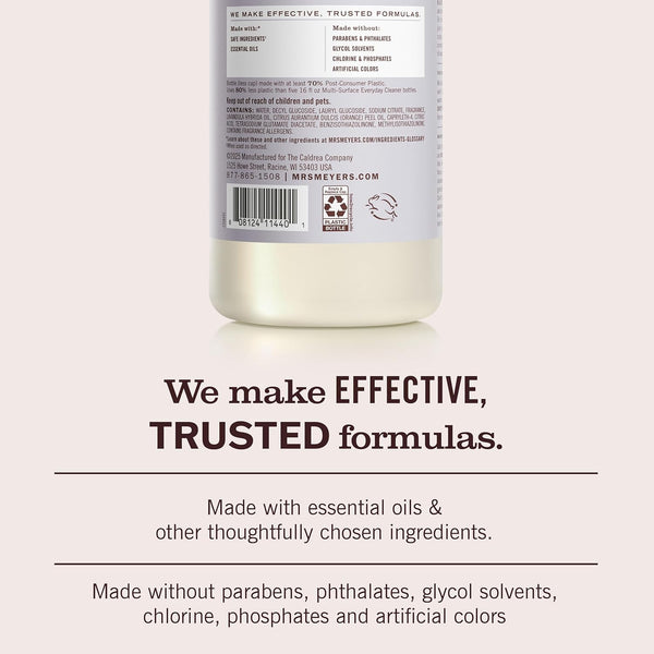 MRS. MEYER'S CLEAN DAY Multi-Surface Cleaner Concentrate, Use to Clean Floors, Tile, Counters, Lavender, 32 Fl. Oz