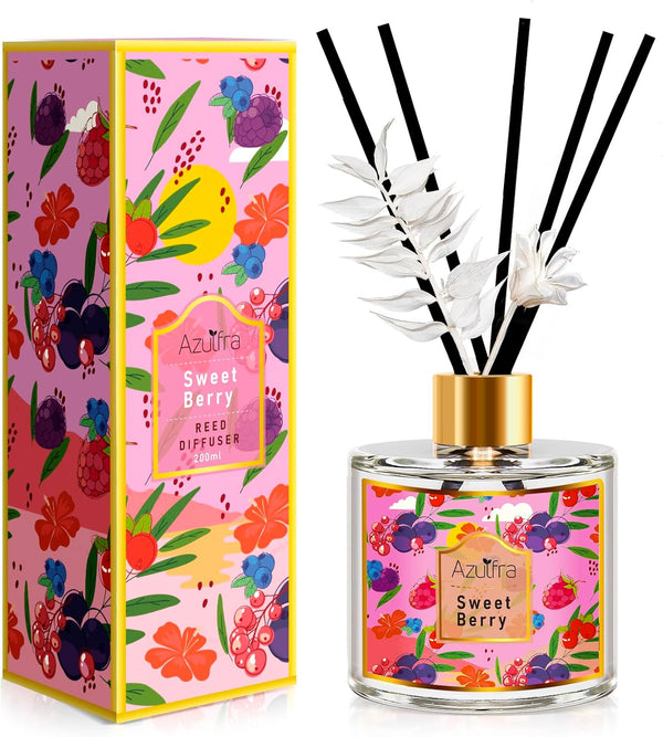 Reed Diffuser for Home, 6.7Oz Sweet Berry Scent Diffusers for Bathroom Air Freshener, Aromatherapy Diffuser for Room Office and Desk Decor