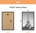 Upsimples 11X17 Picture Frame Black 3 Pack, Scratch-Proof 11 X 17 Poster Frames for Photo Gallery - Slide-In Strips, Horizontal or Vertical Wall