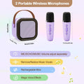 Shinepick Portable Karaoke Machine,Mini Wireless Karaoke Machine,With 2 Microphone,Bluetooth Karaoke Speaker,With Funny Voice,4-12 Years Old