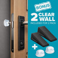 Strongest Home Door Stopper, Heavy Duty Door Stop Wedge Made of Premium Quality Zinc and Rubber Suits Any Door, Any Floor. plus 2 Self Adhesive