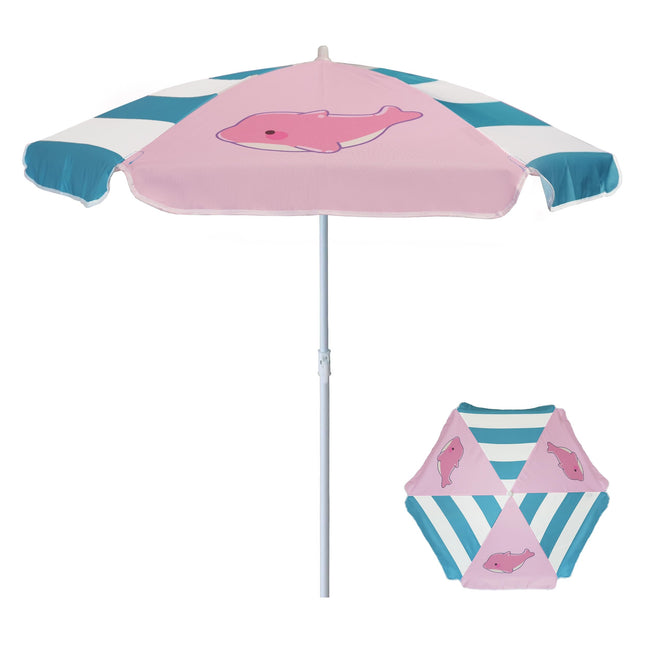 AMMSUN 5Ft Seaside Umbrella for Sand Box Water Table - Kids Durable Umbrellas for Children Picnic Beach Camping Garden O