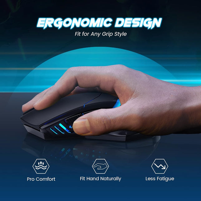 T-DAGGER Wireless Gaming Mouse- USB Cordless PC Accessories Computer Mice with LED Backlit, Ergonomic Gamer Laptop Mouse