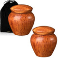 2 Packs Wooden Small Urns for Human Ashes Keepsake, Mini Urns for Ashes, Cremation Urns for Human Ashes Adult Male Female Pet,Keepsake Wood Urns