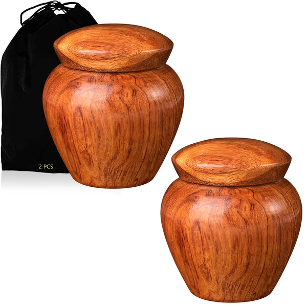 2 Packs Wooden Small Urns for Human Ashes Keepsake, Mini Urns for Ashes, Cremation Urns for Human Ashes Adult Male Female Pet,Keepsake Wood Urns