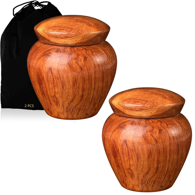 2 Packs Wooden Small Urns for Human Ashes Keepsake, Mini Urns for Ashes, Cremation Urns for Human Ashes Adult Male Female Pet,Keepsake Wood Urns