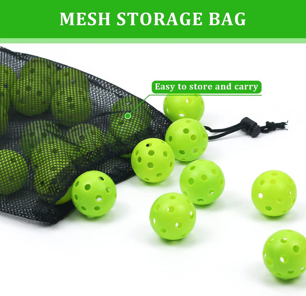 Plastic Golf Balls Practice Limited Flight Golf Training Ball Hollow Swing Practice Indoor Golf Balls with Mesh Drawstring Bag for Backyard