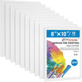 GOTIDEAL Canvas Boards, 8X10 Inch Set of 10,Gesso Primed White Blank Canvases for Painting - 100% Cotton Art Supplies Canvas Panel for Acrylic