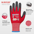 KAYGO Safety Work Gloves Microfoam Nitrile Coated-3 Pairs, Kg18Nb,Seamless Knit Nylon Glove with Black Micro-Foam Nitrile Grip,Ideal for General