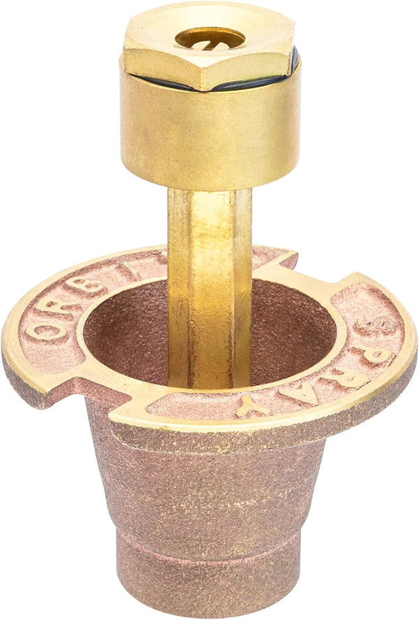 Orbit 54070 Brass Pop-Up Flush Head Sprinkler with Full Pattern Spray Nozzle