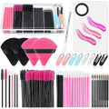 Disposable Applicators Kit with Makeup Puff, Mixing Palette, Artist Supplies, Accessories, Mascara Wands, Lip Brushes, Hair Clips, Powder Puffs