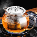 PARACITY Glass Teapot Stovetop 22 Oz/650Ml, Tea Pot with Removable 18/8 Stainless Steel Infuser, Borosilicate Clear Tea Kettle, Teapot Blooming