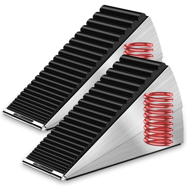 Strongest Adjustable Spring Loaded Large Door Stopper - Heavy Duty Tall Door Stop Wedge Door Stoppers for Bottom of Doors,Tall up to 3 in Doorstop