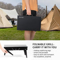 MASTER COOK Portable Charcoal Grill, Foldable BBQ Grill Kit Easy to Carry, Mini Tabletop Grill for Outdoor Camping, Patio and Picnic,