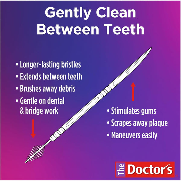The Doctor's BrushPicks, Interdental Brushes & Dental Picks, Gently Remove Food Debris from Braces & Dental Work, 275 Count, Pack of 4 275 Count