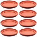 Juvale 8-Pack round Plastic Plant Saucer Drip Trays, Terracotta Flower Pot Saucers, Dish for Indoors, Outdoors, Garden, Potted Plants, Patio,
