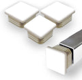 Prescott Plastics 1" Inch Square Plastic Plug Insert (10 Pack), White End Cap for Metal Tubing, Fence, Chair Glide Insert for Pipe Post and Furniture