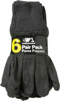 Wells Lamont Versatile Cotton All-Purpose Gloves Lightweight, Durable, Comfortable Jersey, 6-Pair Bulk Pack, Large (501LK) Brown