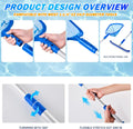 Pool Skimmer - Pool Net with 3 Section Pole, 48 Inch Pool Skimmer Net with Pole Total Length, Pool Nets for Cleaning, Fine Mesh Net Pool Skimmer