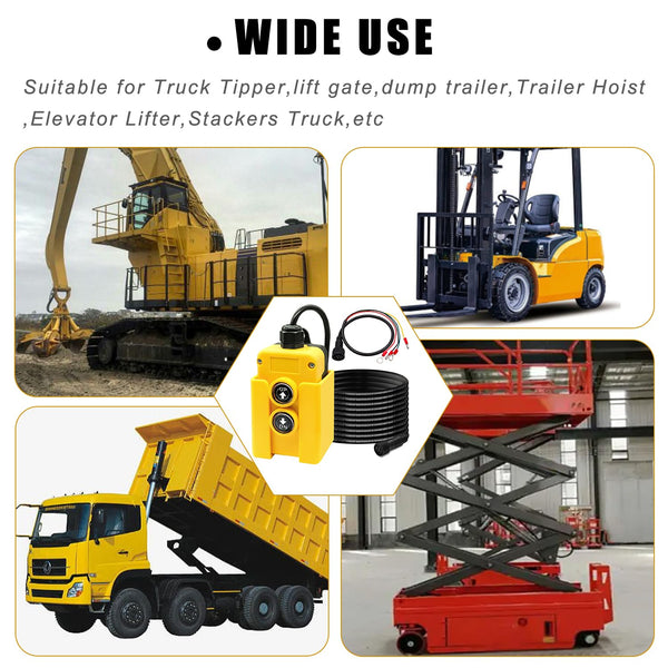 Taiss 4 Wire Dump Trailer Remote Control Switch 12V DC - Industrial Pushbutton up down Controller for Truck Lift Unloading Tipper F-G018-4W