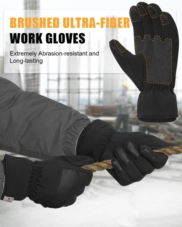 RIGWARL Waterproof Winter Work Gloves for Men Women, 3M Thinsulate Thermal Snow Ski Gloves, Multifunctional Warm Gloves