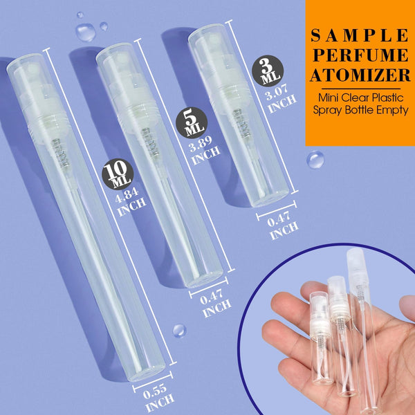 60PCS 5Ml Mini Spray Bottle, Portable Clear Plastic Spray Bottle, Empty Fine Mist Refillable Perfume Atomizer, Small Sample Containers for