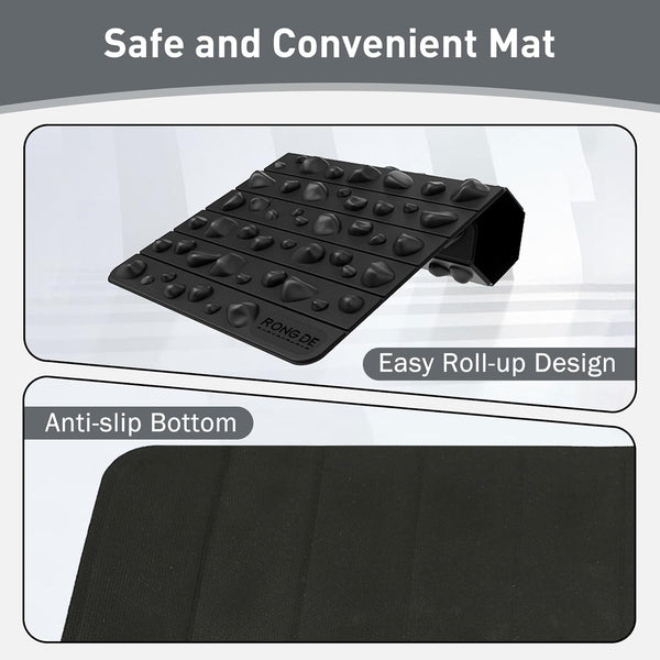 Portable Feet Acupressure Mat, Foldable Foot Massager Mat, Pressure Point Massage Pad, anti Fatigue Office Standing Desk Mat, Stand up Pad,