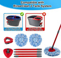 Spin Mop Head Replacement,Iron Spin Handle,Brush and Base Compatible with O Cedar Easywring 1 Tank System,Microfiber Mop Refills and 30-58" Handle