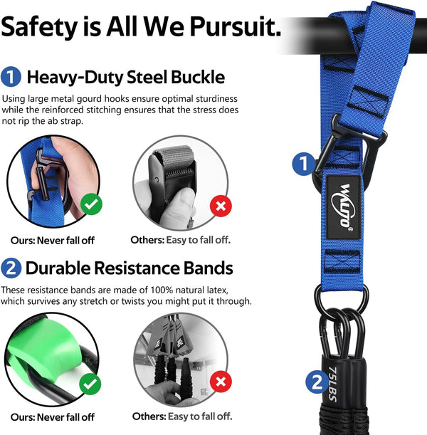 Pull up Assistance Bands, Heavy Duty Assisted Pull up Bands for Pull up Assist, Adjustable Weight/Size with Fabric Feet Mats, Upgrade Pull up