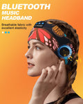 Lc-Dolida Sleep Headphones Headband Bluetooth 5.4, Sports Headband Earphones Wireless with Speaker Microphone USB C for Sleeping Gift Workout