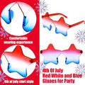 4Th of July Glasses with Red White and Blue Style for Independence Patriots Labor Day American USA Flag Sunglasses