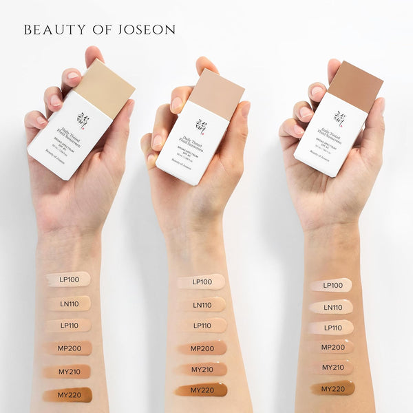 Beauty of Joseon Daily Tinted Fluid Sunscreen 12 Shades for Face Moisturizing Broad Spectrum SPF 40 Korean Skincare 50ml, 1.69 fl.oz #LN110 | 12