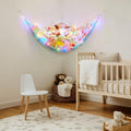 Basumee Stuffed Animals Net or Hammock with LED Light Hanging Toy Net Hammock for Stuffed Animals Storage Stuff Animals Hammocks for Nursery Kids