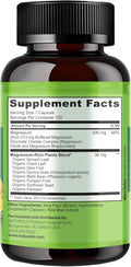 NATURELO Magnesium Glycinate Chelate Complex - 200 Mg Magnesium with Organic Vegetables to Support Sleep, Calm, Muscle Cramp & Stress Relief -