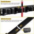 SLIIMU Movable 30'' Broom and Mop Holder Wall Mount with Sliding 7 Racks 8 Hooks, Storage Organizer Wall Hanger, Cleaning Tool Hanging Grippers