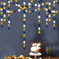 Navy-Blue White-Gold Party-Decorations Streamers Garland - 52Ft Graduation 2025 Glitter Hanging Paper Banner, Men Boy Birthday Nautical Fathers
