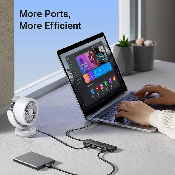 UGREEN USB 3.0 Hub, 4 Ports USB a Splitter Ultra-Slim USB Expander for Mouse, Keyboard, Flash Drive, U Disk, Printer Compatible with Laptop,