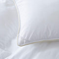 Luxurious All-Season Goose down Feather Fiber Comforter Queen Size Duvet Insert, Premium White Solid Plain Design, Premium Baffle Box, 100%
