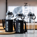 34Oz Glass Water Bottle with Capacity Mark & Stainless Steel Tea Strainer-Large Capacity for Hot/Cold Drinks,Coffee,Tea,And Water-Includes